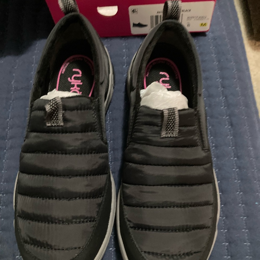 New in box Ryka Black Quilted Slip-On Shoes
